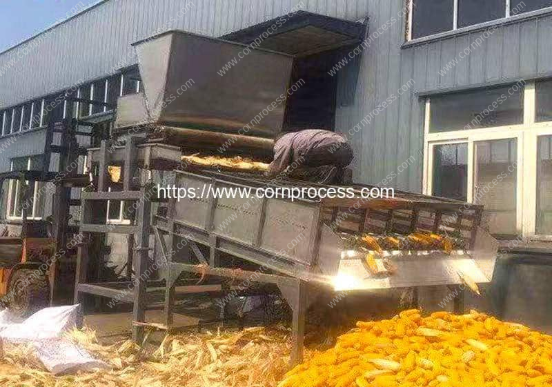 Rubber-Roller-Type-Fresh-Corn-Husk-Peeling-Removing-Machine