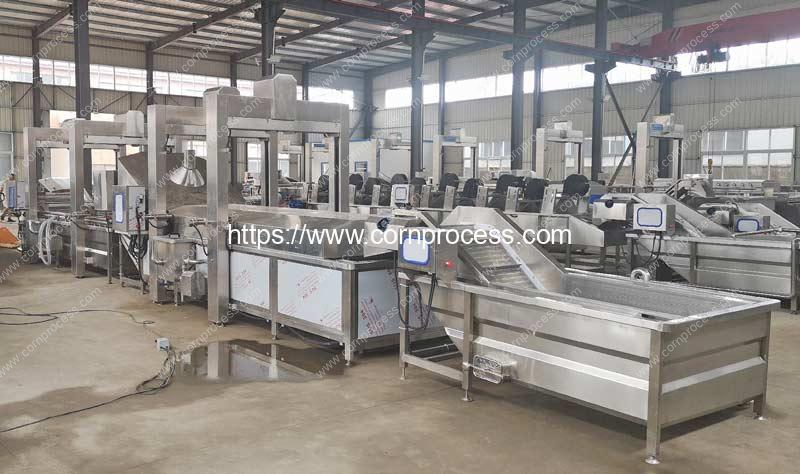 Automatic-Vegetable-Hot-Water-Blanching-Machine-with-Tank-Lift-Crane