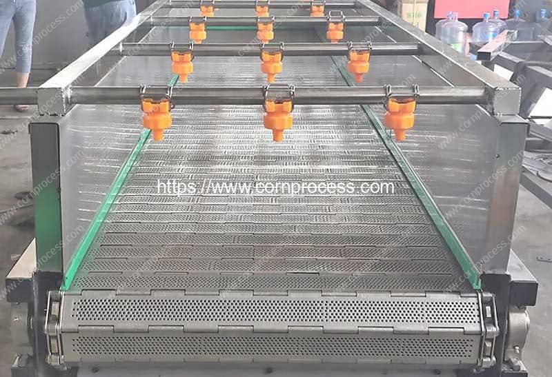 Automatic-Sweet-Corn-Kernel-Water-Spray-Cleaning-Machine-with-Steel-Plate-Conveyor