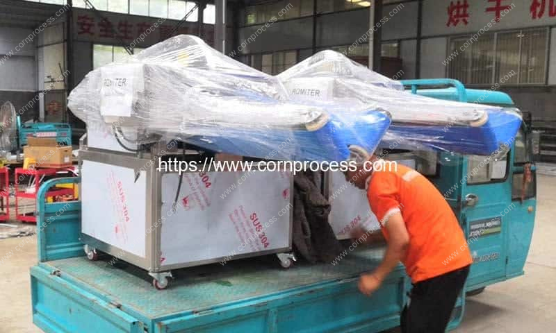 Automatic-Sweet-Corn-Half-Divding-Cutting-Machine-Delivery-for-Customer