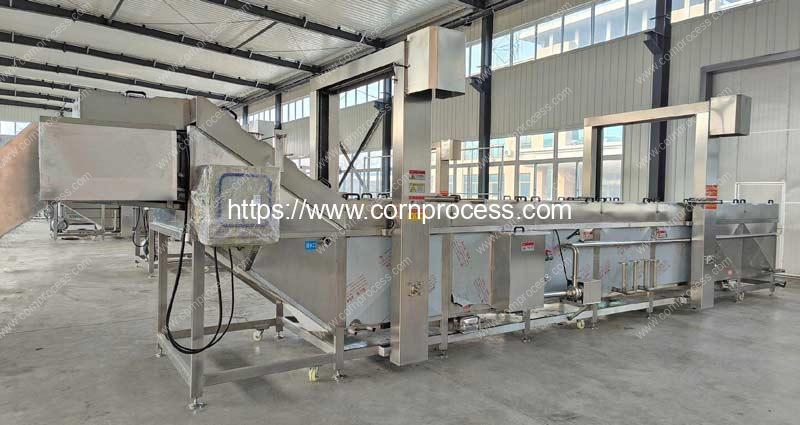 Automatic-Vegetable-Sweet-Corn-Steam-Heating-Blanching-Machine-with-Tank-Lift-Crane